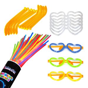 50 MONTATURE OCCHIALI CUORE + 100 BRACCIALI LUMINOSI